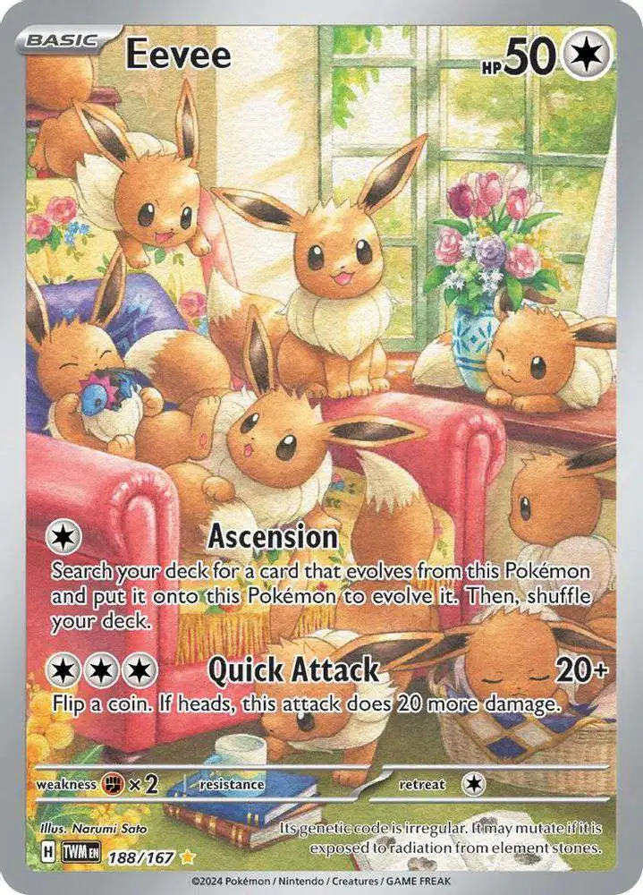 Pokemon Trading Card Game Twilight Masquerade Illustration Rare Eevee #188