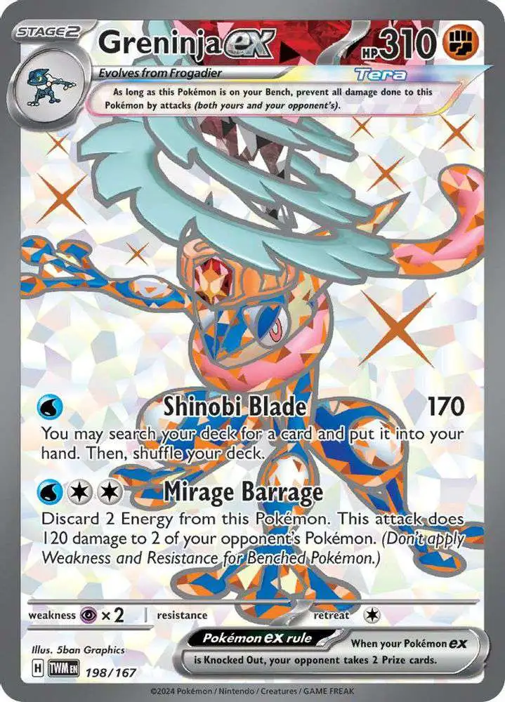 Pokemon Trading Card Game Scarlet & Violet Twilight Masquerade Ultra Rare Greninja ex #198