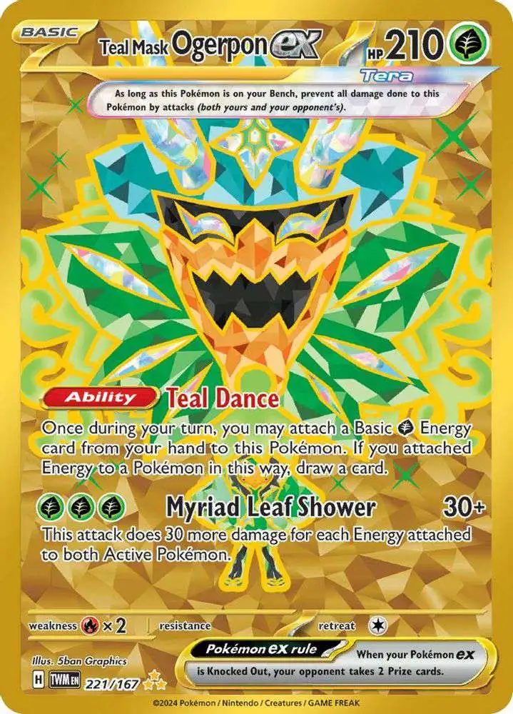 Pokemon Trading Card Game Twilight Masquerade Hyper Rare Teal Mask Ogerpon ex #221