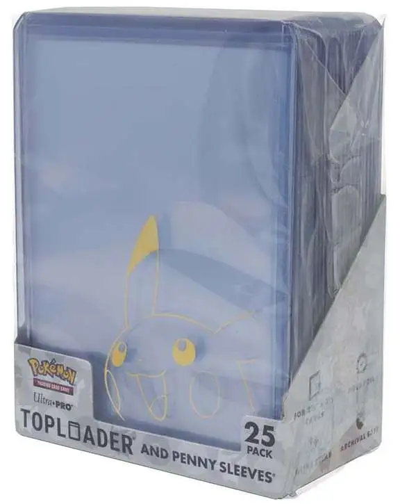 Ultra Pro Pokemon Pikachu Toploader & Penny Sleeves Combo Pack [25 Sleeves] (Pre-Order ships June)