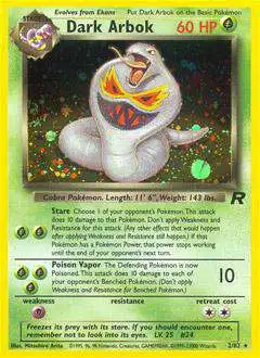 Pokemon Team Rocket Rare Holo Dark Arbok #2 [Moderately Played]