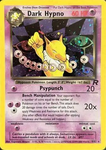 Pokemon Team Rocket Holo Rare Dark Hypno #9 [Moderately Played]