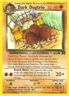 Pokemon Team Rocket Rare Dark Dugtrio #23 [Moderately Played]