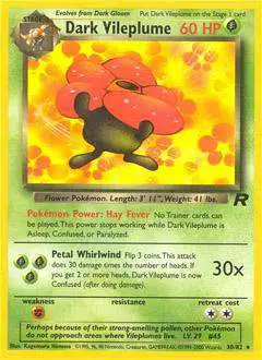 Pokemon Team Rocket Rare Dark Vileplume #30 [Moderately Played]