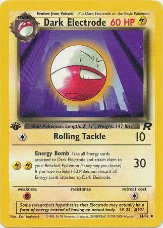 Pokemon Team Rocket Uncommon Dark Electrode #34 [1st Edition]
