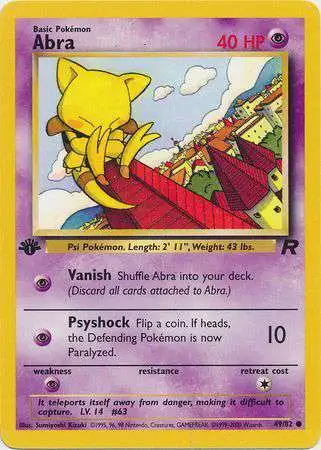 Pokemon Team Rocket Common Abra #49 [1st Edition]