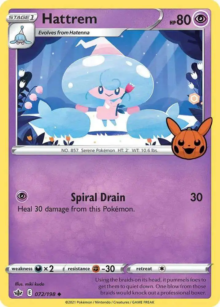Pokemon Trading Card Game Trick or Trade 2022 Promo Hattrem #72