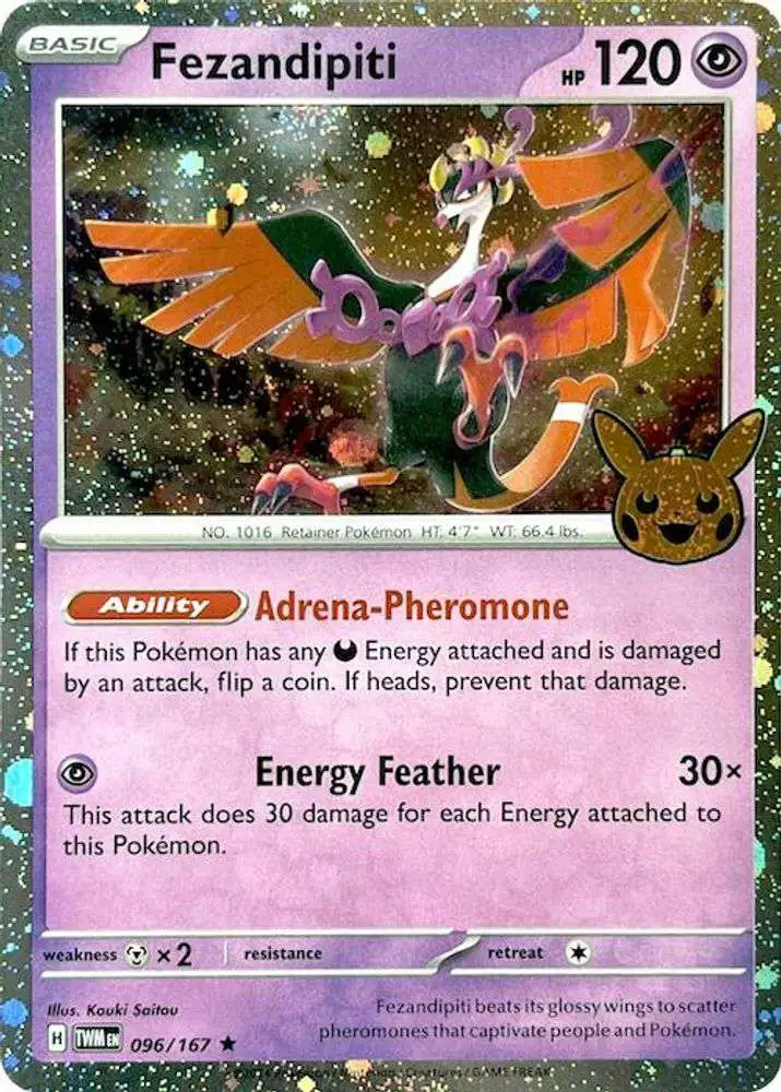 Pokemon Trading Card Game Trick or Trade 2024 Holo Rare Fezandipiti #96 [Cosmos Holo]