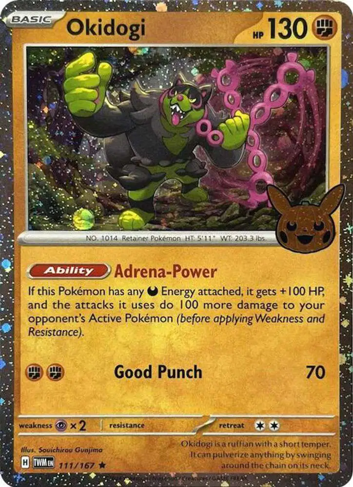 Pokemon Trading Card Game Trick or Trade 2024 Holo Rare Okidogi #111 [Cosmos Holo]