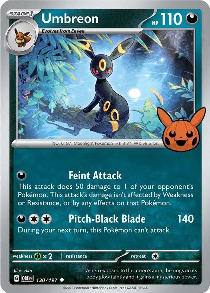 Pokemon Trading Card Game Trick or Trade 2024 Single Card Uncommon Umbreon 130 - ToyWiz Pokemon Trading Card Game Trick or Trade 2024 Single Card Uncommon Umbreon 130 - ToyWiz