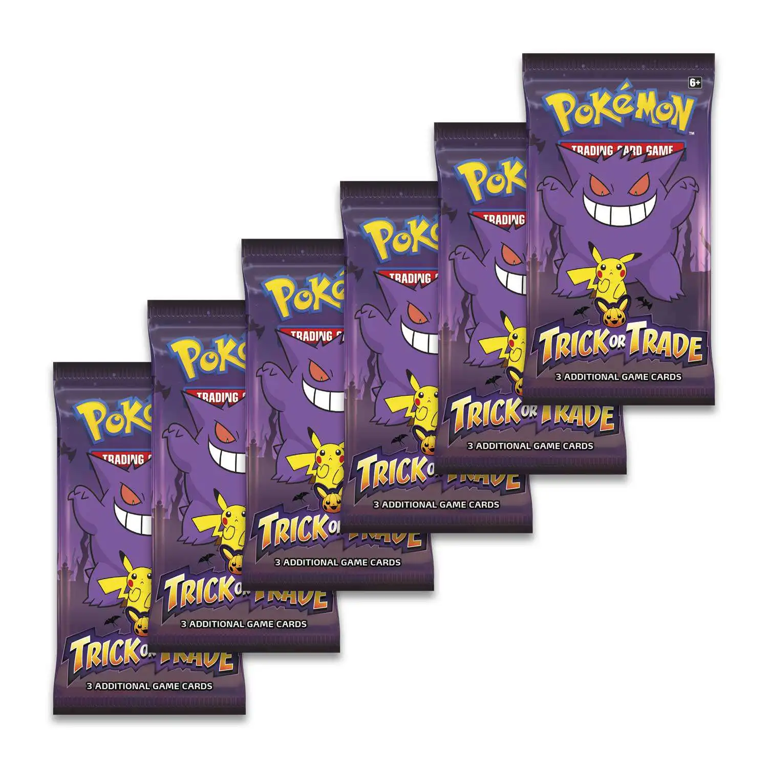 Pokemon 2022 Halloween Trick or Trade LOT of 6 BOOster Packs [3 Cards Per Pack (Great for Trick or Treating Hand Outs!)]