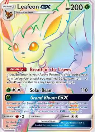 Pokemon Trading Card Game Sun & Moon Ultra Prism Hyper Rare Leafeon GX #157 [Lightly Played]