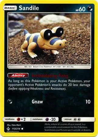 Pokemon Trading Card Game Sun & Moon Unbroken Bonds Common Sandile #113