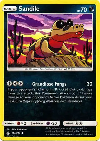 Pokemon Trading Card Game Sun & Moon Unbroken Bonds Common Sandile #114