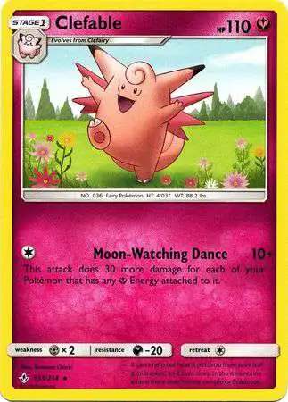 Pokemon Trading Card Game Sun & Moon Unbroken Bonds Rare Clefable #133