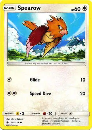 Pokemon Trading Card Game Sun & Moon Unbroken Bonds Common Spearow #145