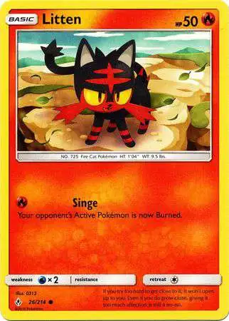 Pokemon Trading Card Game Sun & Moon Unbroken Bonds Common Litten #26