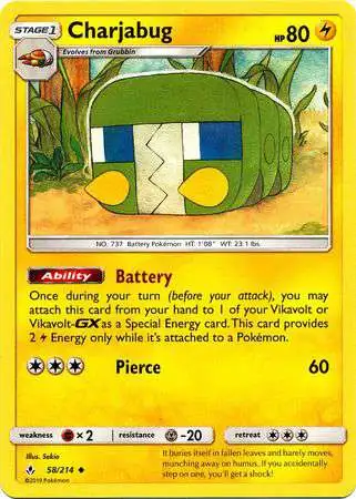 Pokemon Trading Card Game Sun & Moon Unbroken Bonds Uncommon Charjabug #58