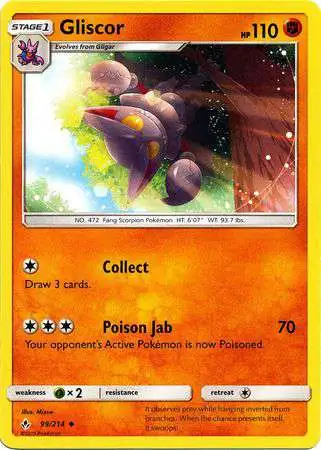 Pokemon Trading Card Game Sun & Moon Unbroken Bonds Uncommon Gliscor #99