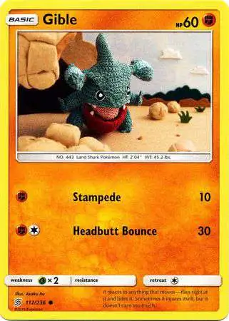 Pokemon Trading Card Game Sun & Moon Unified Minds Common Gible #112