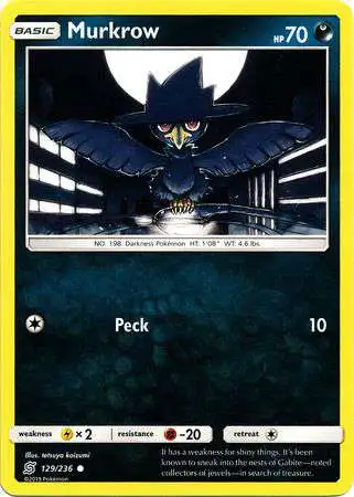 Pokemon Trading Card Game Sun & Moon Unified Minds Common Murkrow #129