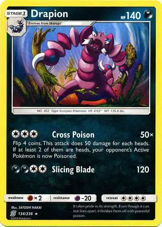 Pokemon Trading Card Game Sun & Moon Unified Minds Rare Drapion #134