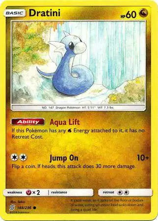 Pokemon Trading Card Game Sun & Moon Unified Minds Common Dratini #148