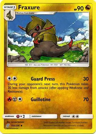 Pokemon Trading Card Game Sun & Moon Unified Minds Uncommon Fraxure #155