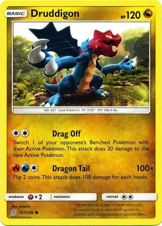 Pokemon Trading Card Game Sun & Moon Unified Minds Common Druddigon #157