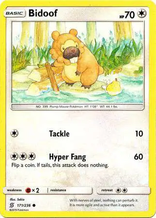 Pokemon Trading Card Game Sun & Moon Unified Minds Common Bidoof #171