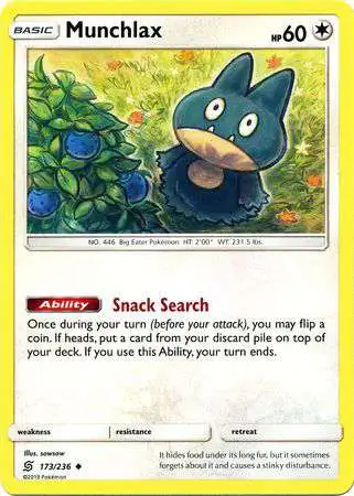 Pokemon Trading Card Game Sun & Moon Unified Minds Uncommon Munchlax #173