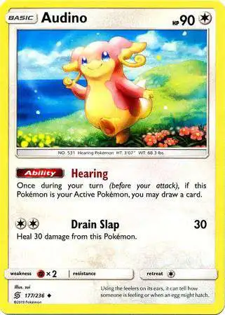 Pokemon Trading Card Game Sun & Moon Unified Minds Uncommon Audino #177