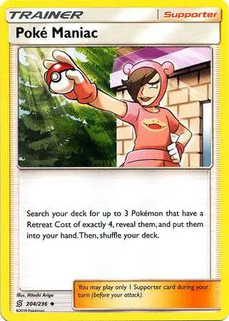 Pokemon Trading Card Game Sun & Moon Unified Minds Uncommon Poke Maniac #204