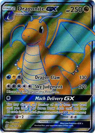 Pokemon Trading Card Game Sun & Moon Unified Minds Ultra Rare Dragonite GX #229