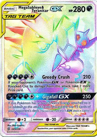 Pokemon Trading Card Game Sun & Moon Unified Minds Hyper Rare Mega Sableye & Tyranitar GX #245