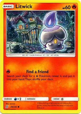 Pokemon Trading Card Game Sun & Moon Unified Minds Common Litwick #28