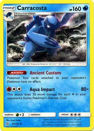 Pokemon Trading Card Game Sun & Moon Unified Minds Uncommon Carracosta #45