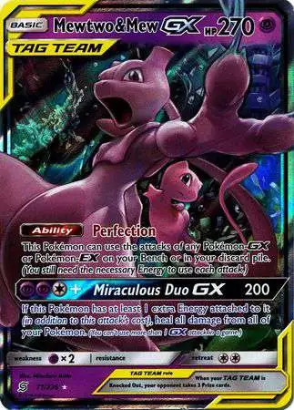 Pokemon Trading Card Game Sun & Moon Unified Minds Ultra Rare Mewtwo & Mew GX #71