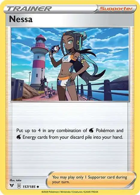 Pokemon Trading Card Game Sword & Shield Vivid Voltage Uncommon Nessa #157