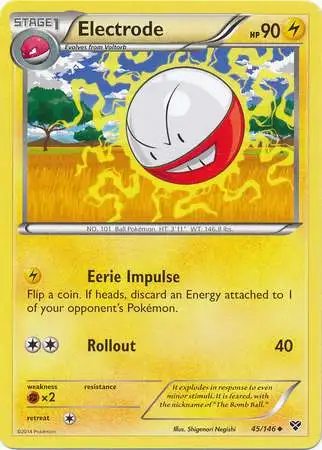 Pokemon Trading Card Game XY Base Set Single Card Uncommon Electrode 45  Reverse Holo Lightly Played - ToyWiz