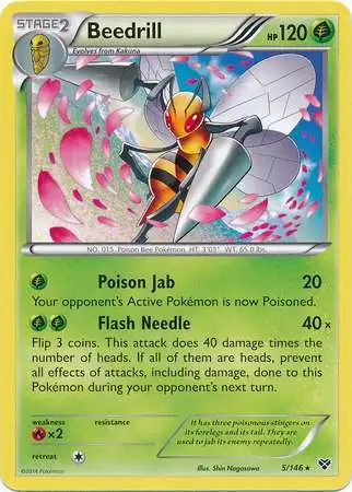 Pokemon Trading Card Game XY Base Set Rare Beedrill #5