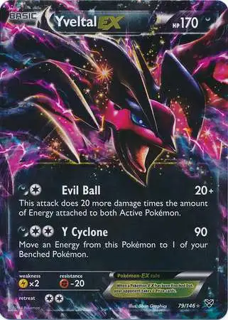 Pokemon Trading Card Game XY Base Set Ultra Rare Yveltal EX #79 [Damaged]