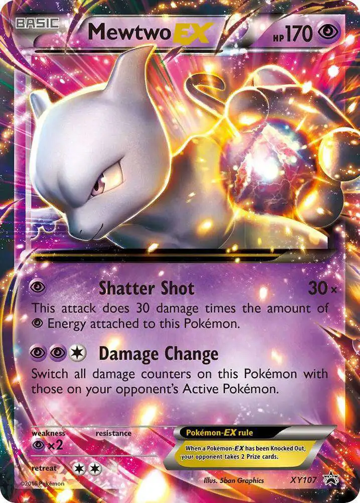 Pokemon X Y Promo Single Card Promo Mewtwo EX XY107 Moderatel