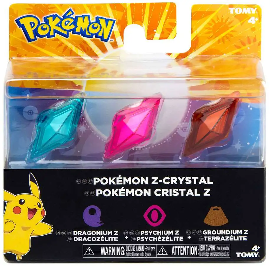Pokemon Pokemon Z Ring Dragonium Z Psychium Z Groundium Z Crystal 3 Pack Tomy Toywiz