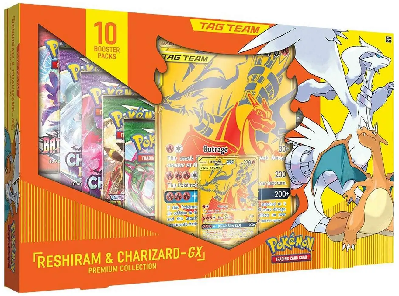 Pokemon Trading Card Game Team Reshiram Charizard Gx Exclusive Premium Collection 10 Booster Packs Gold Foil Card Oversized Card More Pokemon Usa Toywiz