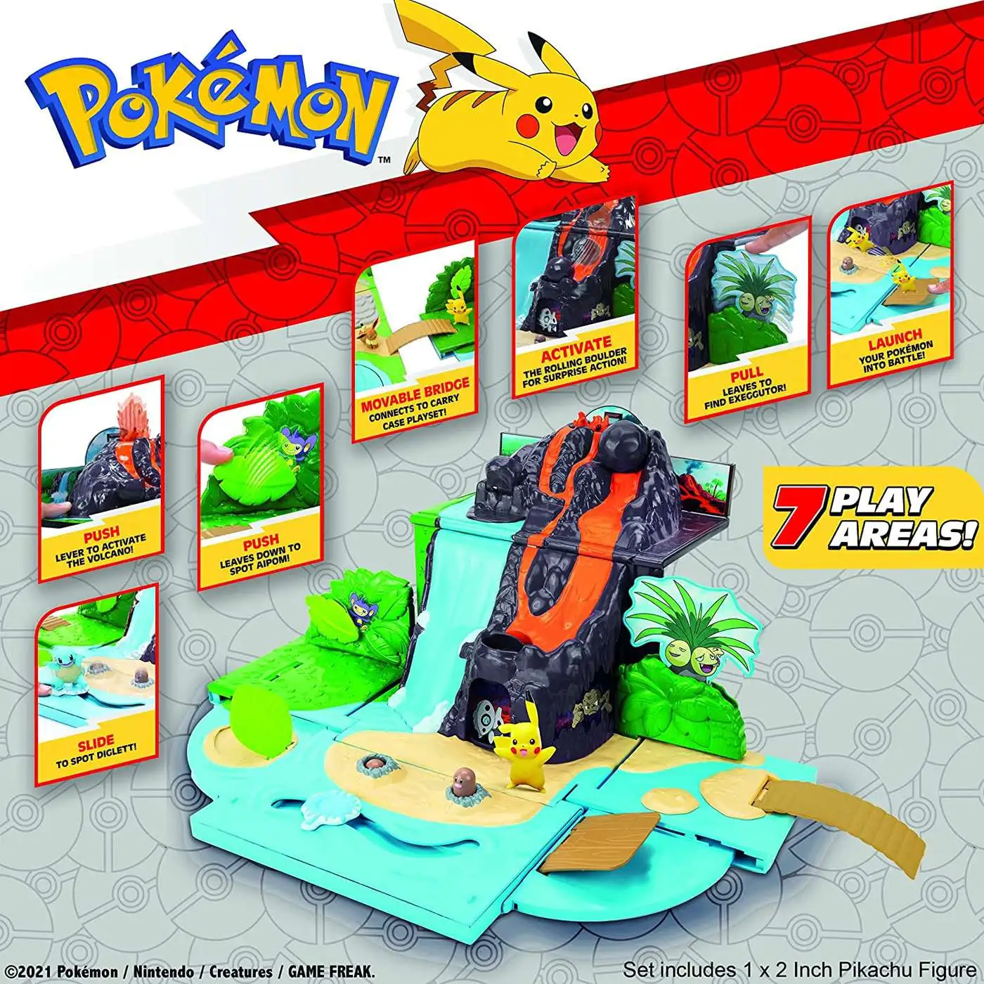  Pokémon Carry CASE Volcano PLAYSET : Toys & Games