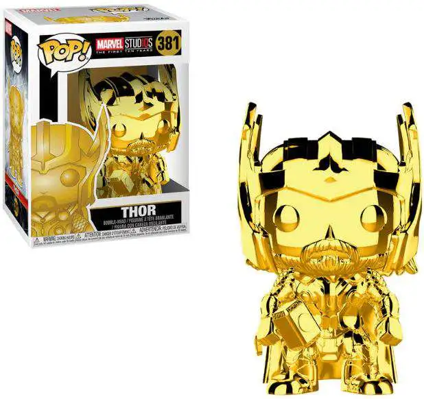 Marvel Studios 10th Anniversary Thor Gold Chrome Pop Vinyl Figure 381 