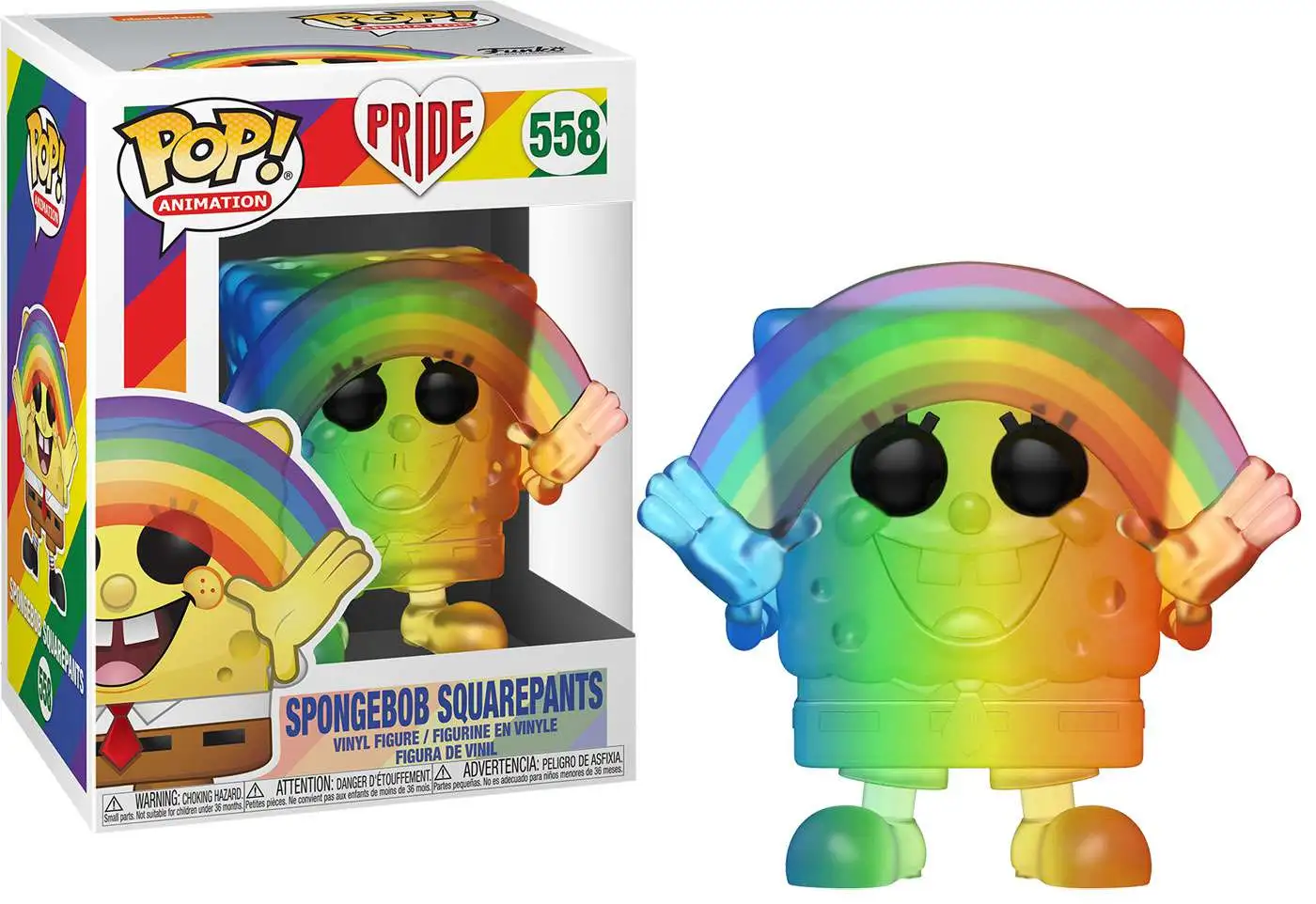 Figura Coleccionable Multicolor RNBW 49842 Funko- Pop Animation 2020-Spongebob Pride 2020 Spongebob 