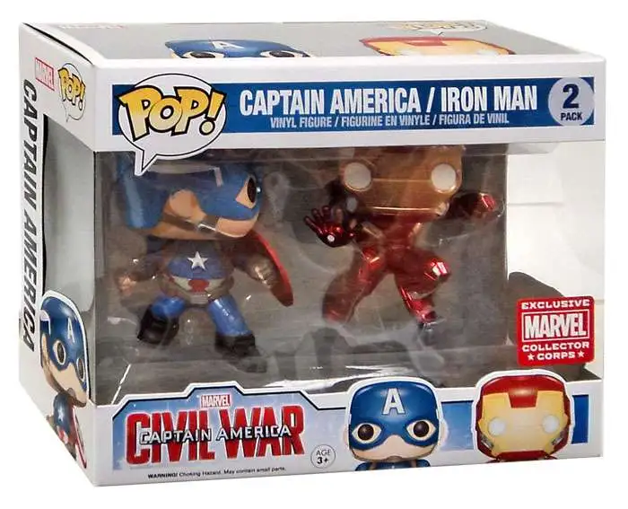 brandstof oogsten Mooie vrouw Funko Marvel POP Marvel Captain America Iron Man Exclusive Vinyl Figure  2-Pack Damaged Package - ToyWiz