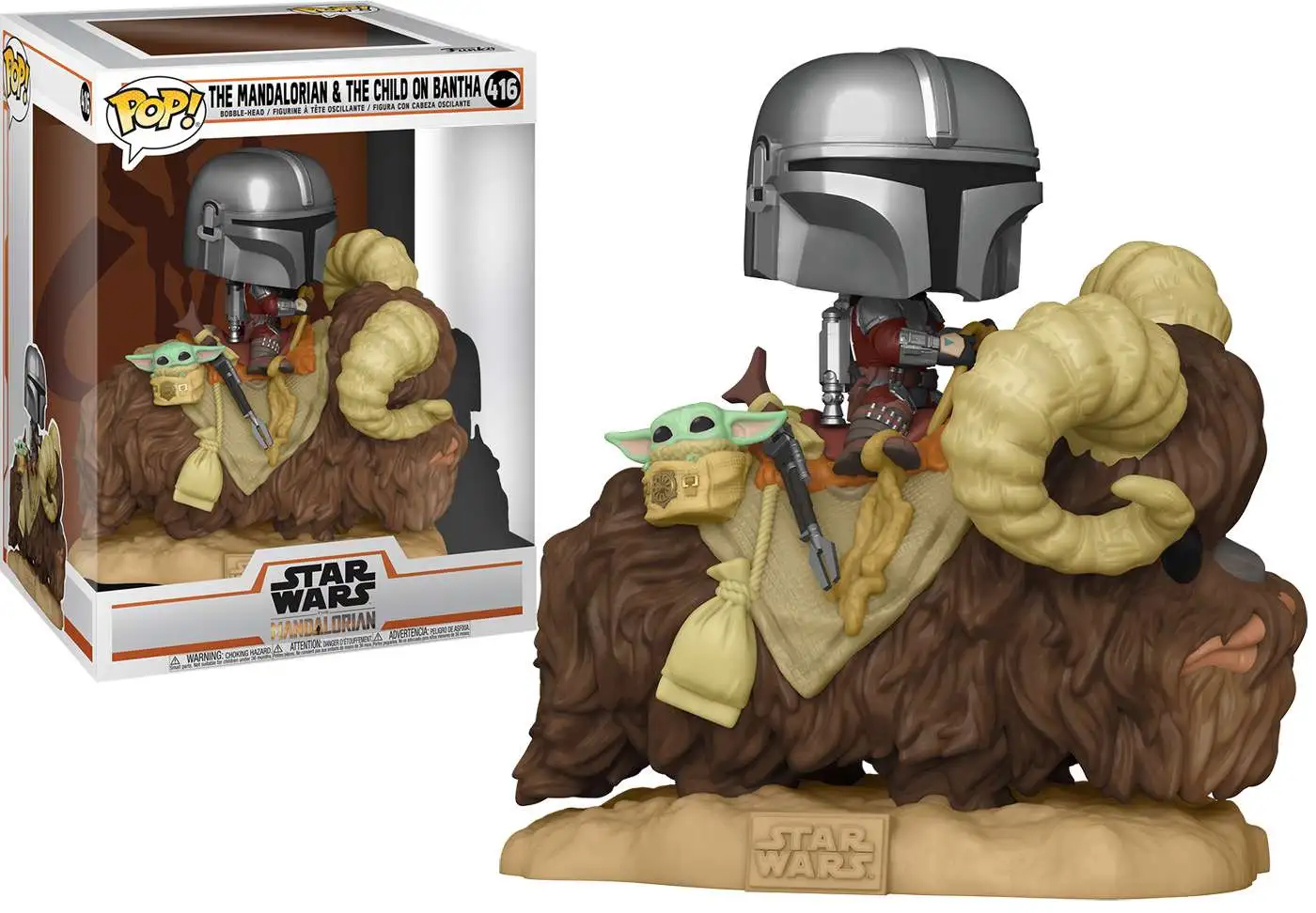 Funko POP! Star Wars The Mandalorian & The Child On Bantha Deluxe Vinyl Figure #416 [Damaged Package]